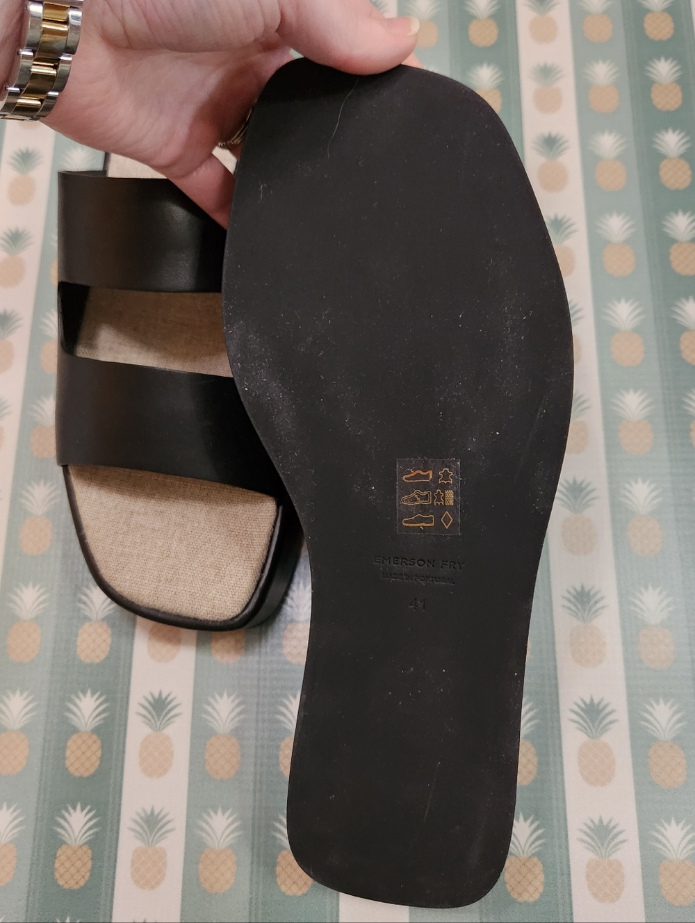 Emerson Fry Black Platform Slide Sandals - Picture 8 of 8